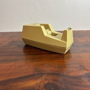 Scotch Desk Tape Dispenser Weighted Beige Felt Base Vintage